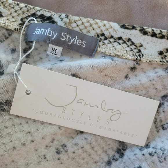 NWT Jamby Styles Snakeskin Blk White Open Drape 40" long Cardigan Duster XL - Picture 3 of 4